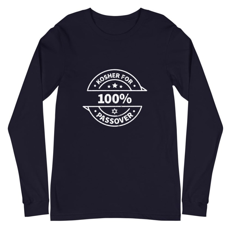 100% Kosher for Passover Unisex Long Sleeve Tee