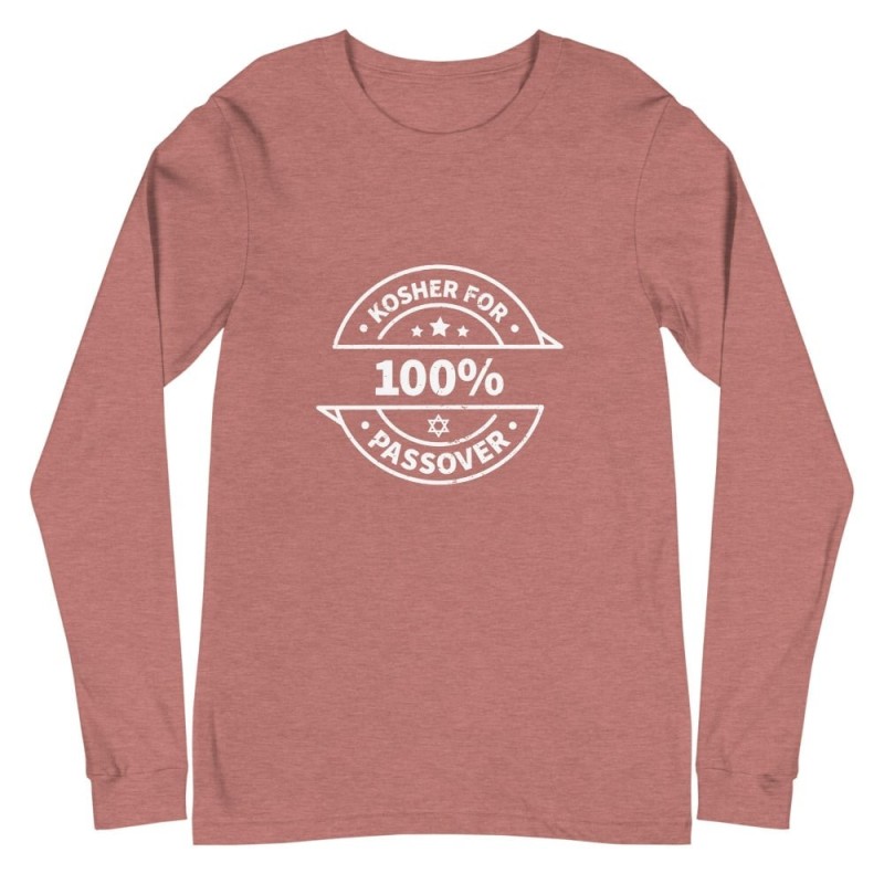 100% Kosher for Passover Unisex Long Sleeve Tee