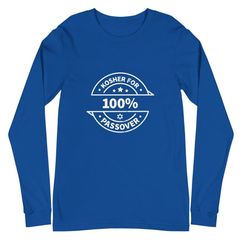 100% Kosher for Passover Unisex Long Sleeve Tee