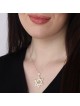 Silver Star of David Monogram Personalized Name Necklace - English/Heb