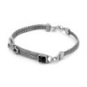 Star of David Men's Sterling Silver & Black Onyx Stone Bracelet With P
