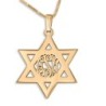 24K Gold Plated Silver Star of David Monogram Personalized Name Neckla
