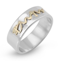 Bague en argent sterling avec nom hébreu biblique ancien personnalisé avec 14