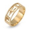 24K Gold-Plated Silver Ancient Biblical Hebrew Cut-Out Name Ring