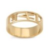24K Gold-Plated Silver Ancient Biblical Hebrew Cut-Out Name Ring