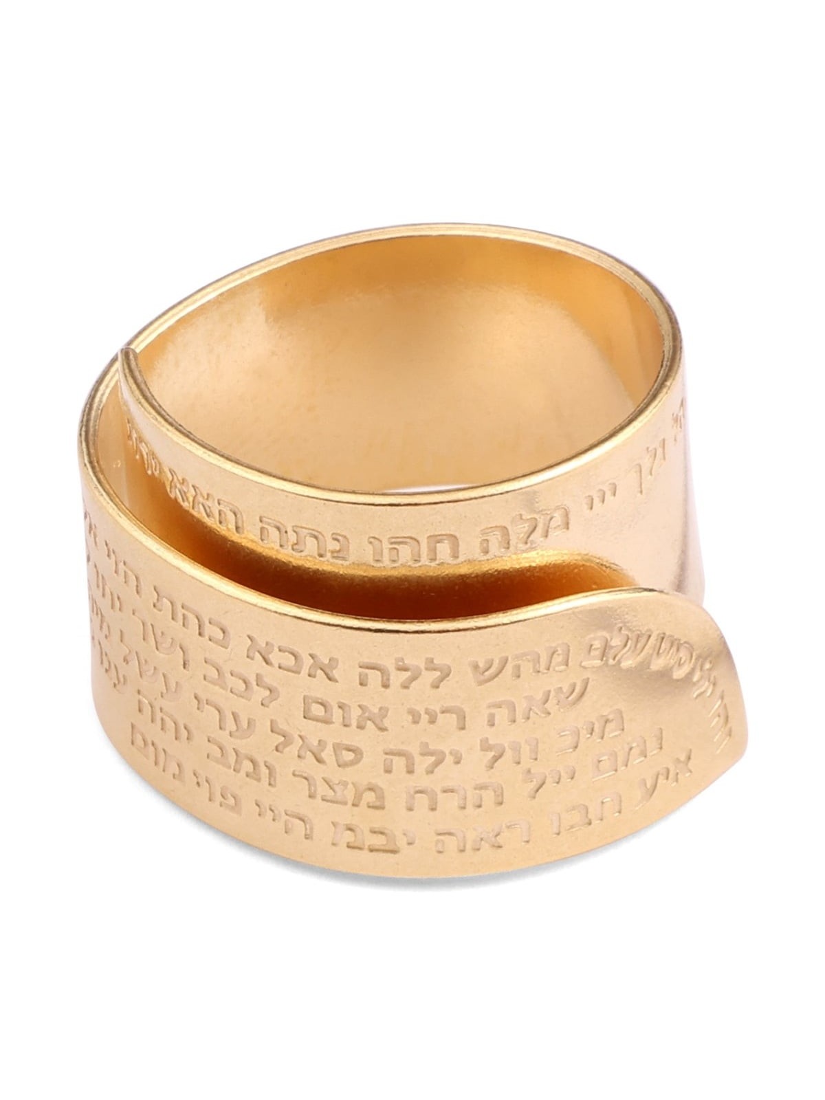 Bague Kabbale Ouverte Plaquée Or 18 Carats Avec 72 Noms De Dieu