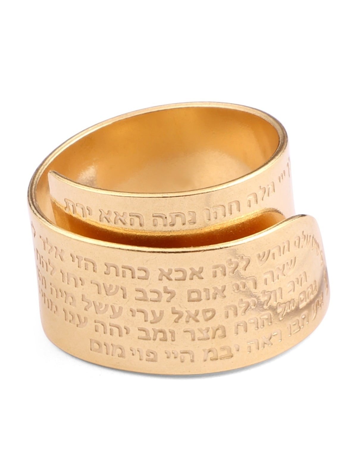 Bague Kabbale Ouverte Plaquée Or 18 Carats Avec 72 Noms De Dieu