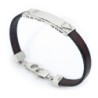 Shema Israel: Silver and Leather Bracelet with Diamond Accent