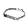 Traveler's Prayer Men's Sterling Silver Bracelet With Black Onyx Stone