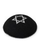 Embroidered and Knitted Kippah with Star of David - Choice of Color