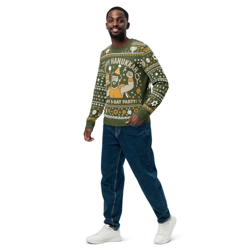 Happy Hanukkah Ugly Sweater - Conception drôle de fête de festival de 8 jours - Gree