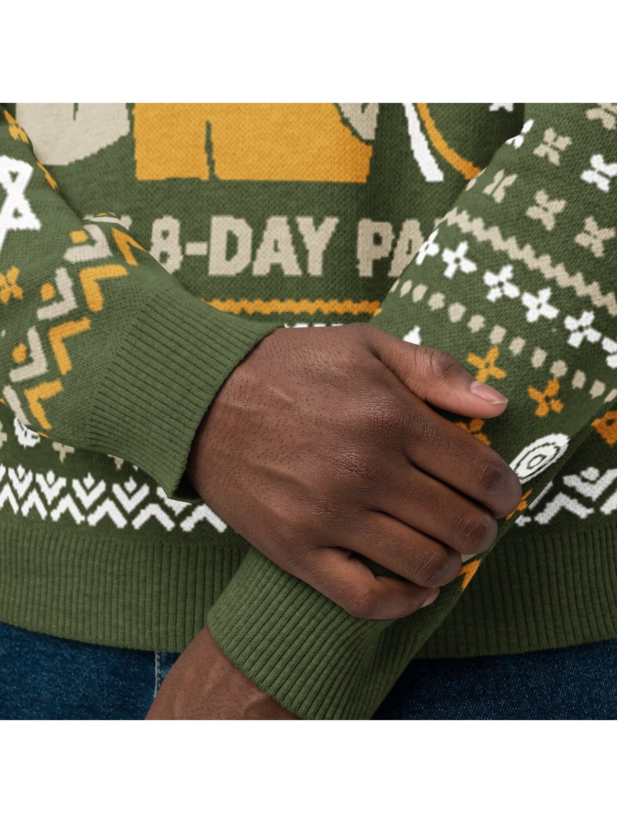 Happy Hanukkah Ugly Sweater - Funny 8-Day Festival Party Design - Gree