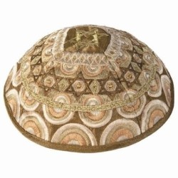 Yair Emanuel Embroidered Silk Kippah - Stars of David
