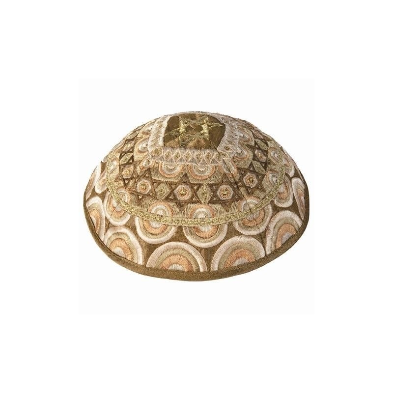 Yair Emanuel Embroidered Silk Kippah - Stars of David