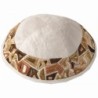 Yair Emanuel Embroidered Silk Kippah - Geometrical