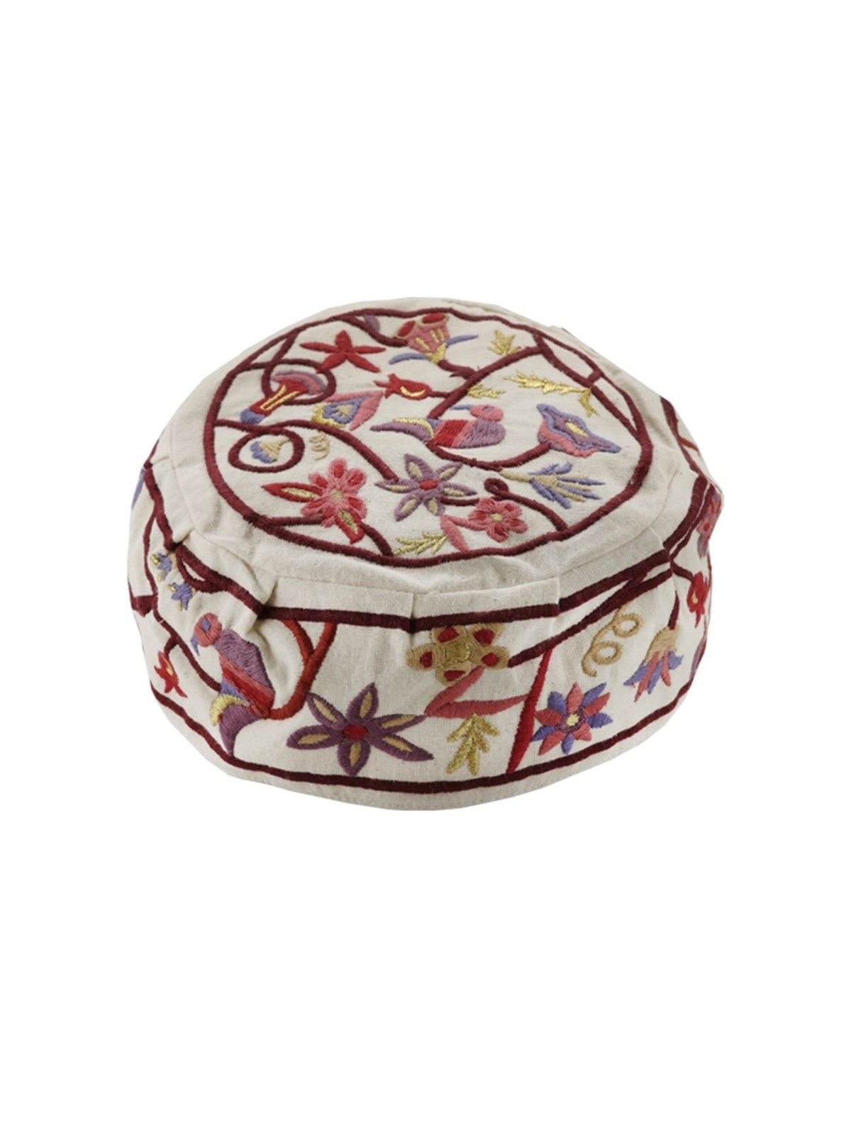 Yair Emanuel Embroidered Hat - Floral Nature Pattern