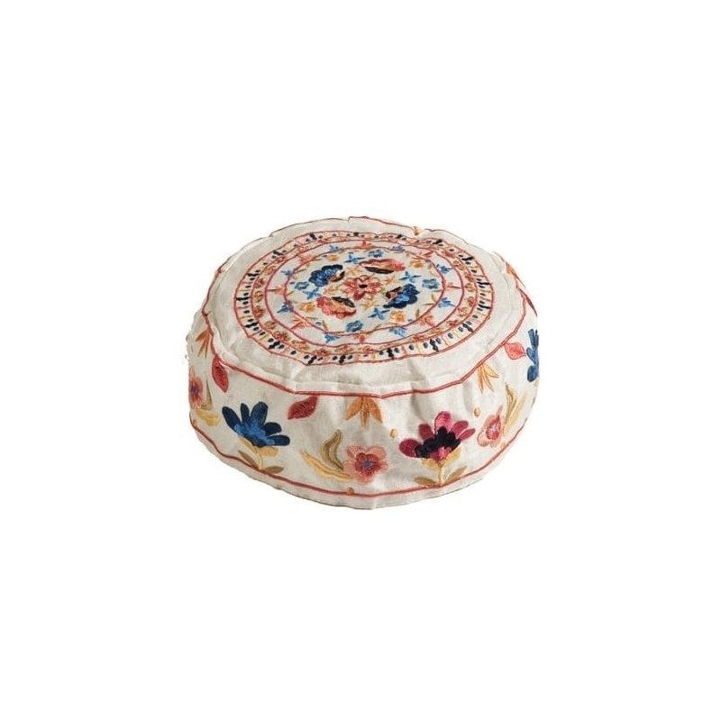 Chapeau Brodé Yair Emanuel - Blanc Oriental