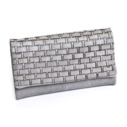 Women's Genuine Leather Wallet with Weave Style Pattern