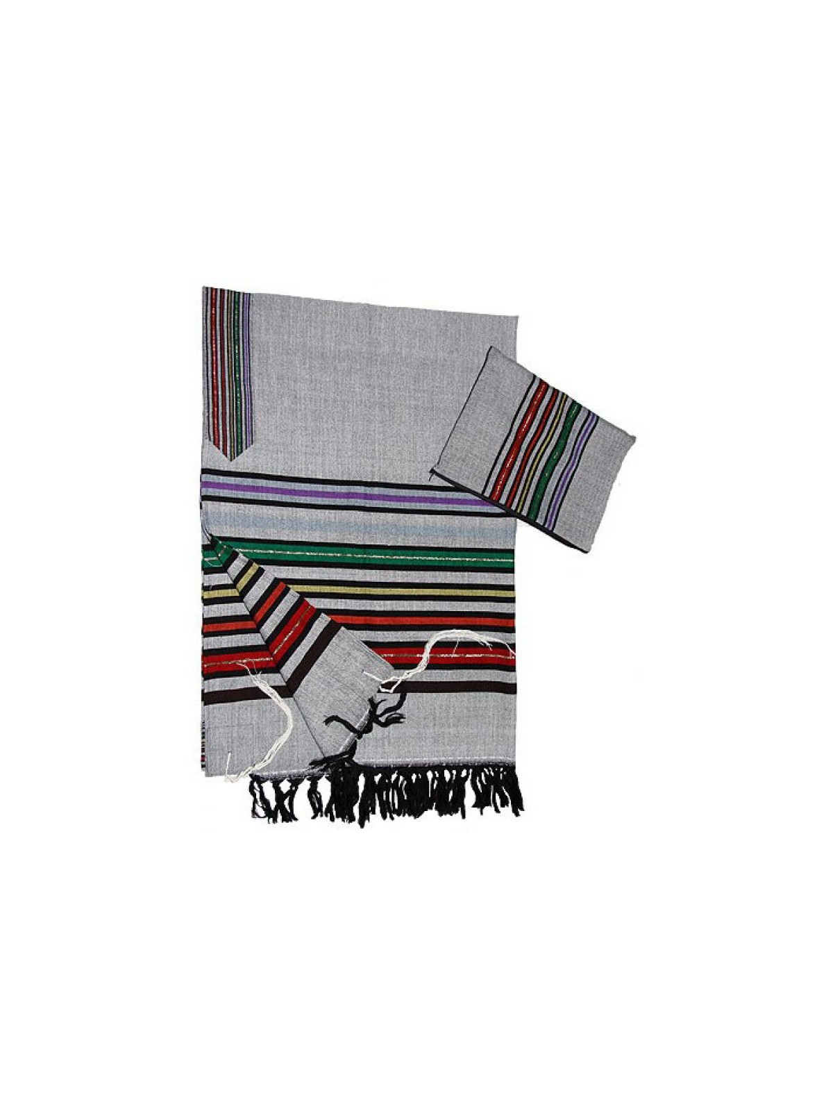 Gabrieli Handwoven Gray Silk Tallit Se... | Gabrieli Hand Woven Tallit