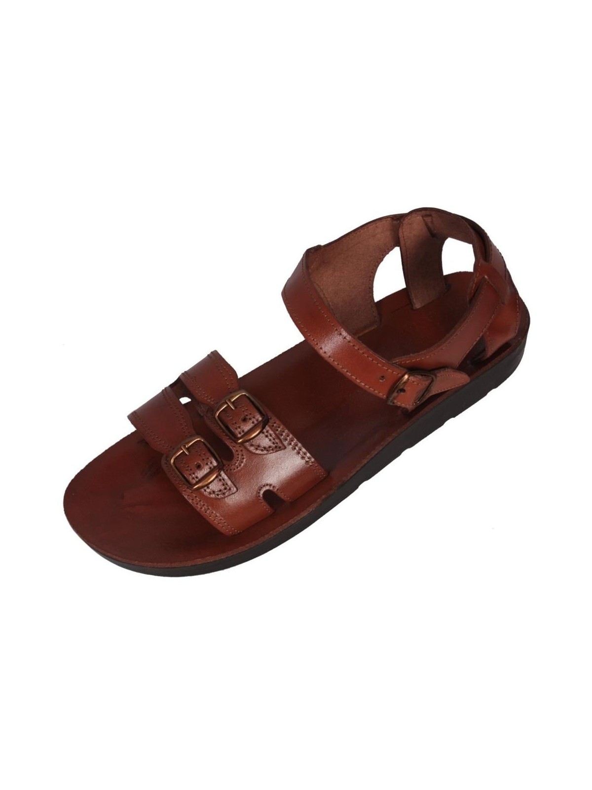 Carmel Handmade Leather Men's Sandals (Brown)
