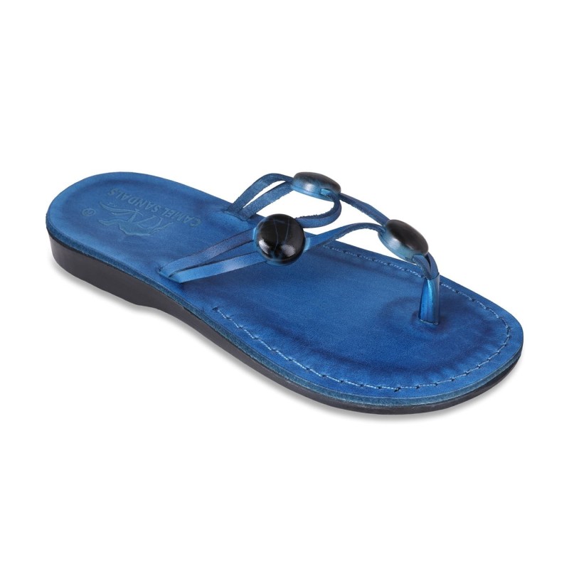 Sandales pour femmes en cuir faites à la main Naomi avec perles. Variété de couleurs