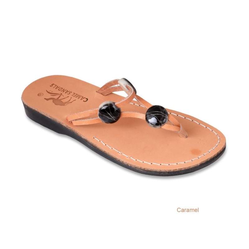 Sandales pour femmes en cuir faites à la main Naomi avec perles. Variété de couleurs