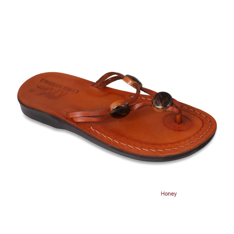 Sandales pour femmes en cuir faites à la main Naomi avec perles. Variété de couleurs