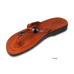 Naomi Handmade Leather Women's Sandals with Beads. Variety of Colors
