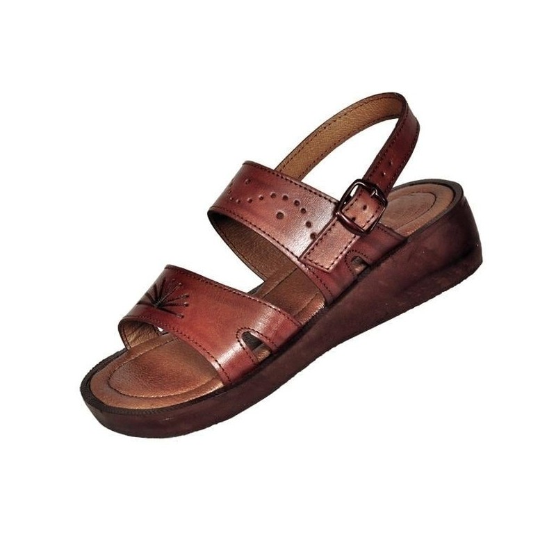 Queen Esther Handmade Brown Leather Women's Sandals
