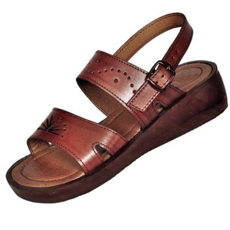Queen Esther Handmade Brown Leather Women's Sandals