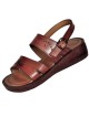 Sandales pour femmes en cuir marron faites à la main Queen Esther
