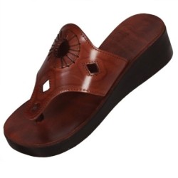 Sandales pour femmes en cuir faites à la main Queen of Sheba - Marron