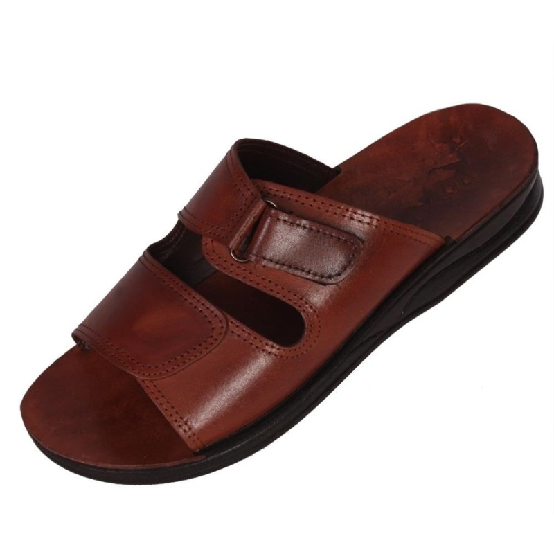 Sandales pour hommes en cuir faites à la main Shilo (marron)