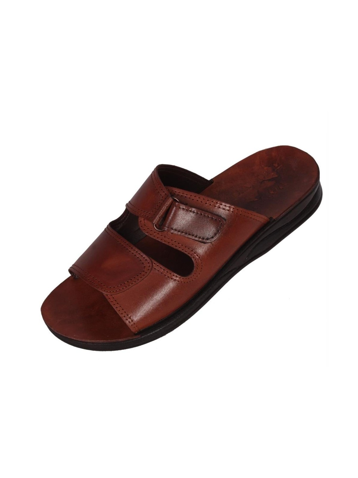 Sandales pour hommes en cuir faites à la main Shilo (marron)