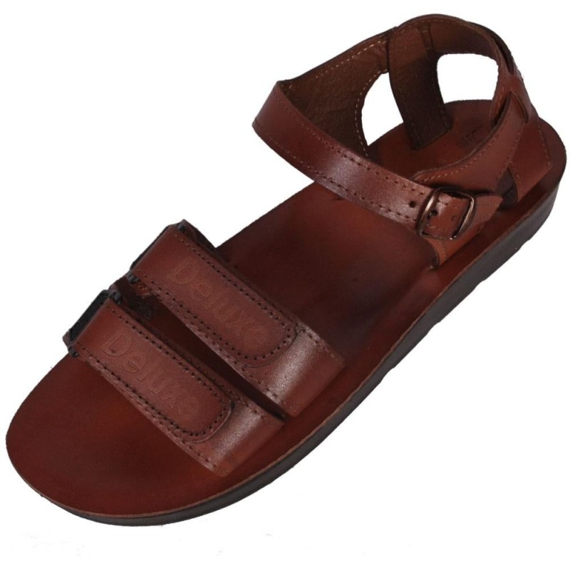 Sandales pour hommes en cuir faites à la main Noah (marron)