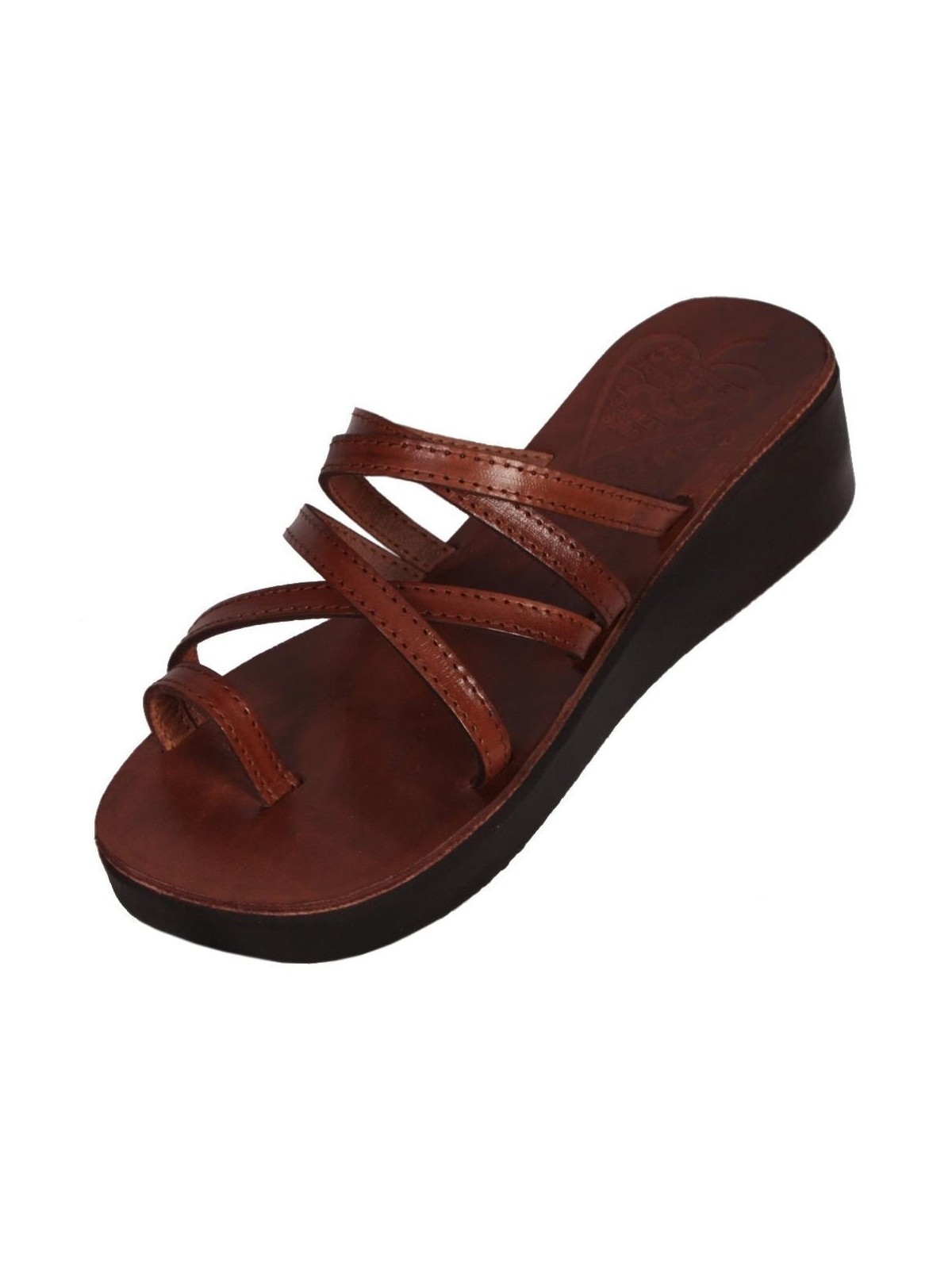 Shifra Handmade Leather Women's Sandals (Brown)