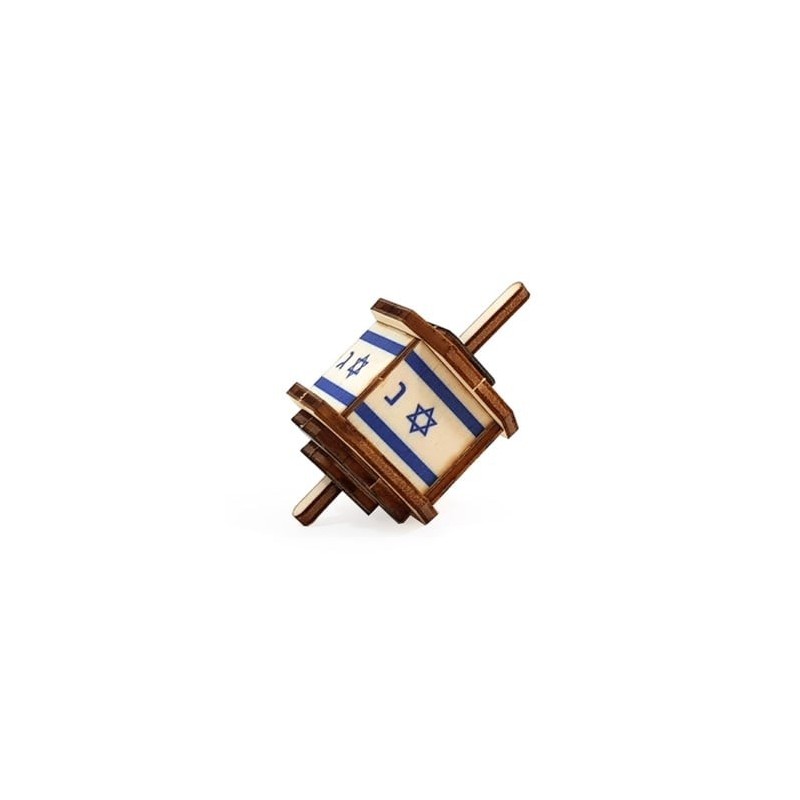Israeli Flag Dreidel: Do-It-Yourself 3D Puzzle Kit