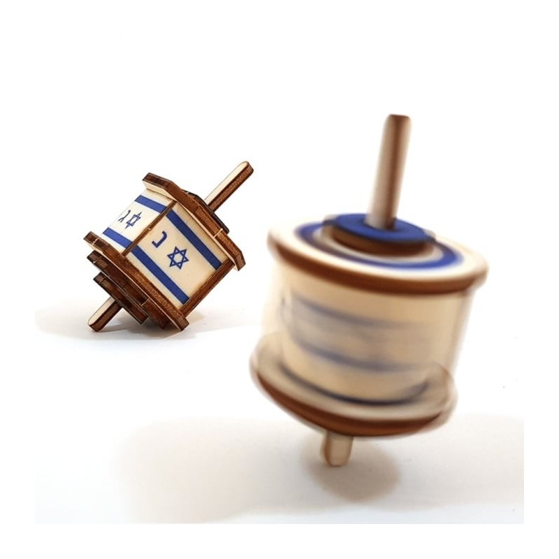 Israeli Flag Dreidel: Do-It-Yourself 3D Puzzle Kit