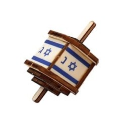 Israeli Flag Dreidel: Do-It-Yourself 3D Puzzle Kit