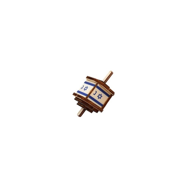 Israeli Flag Dreidel: Do-It-Yourself 3D Puzzle Kit