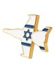 Metal Fighter Jet Lapel Pin with Enamel Israel Flag