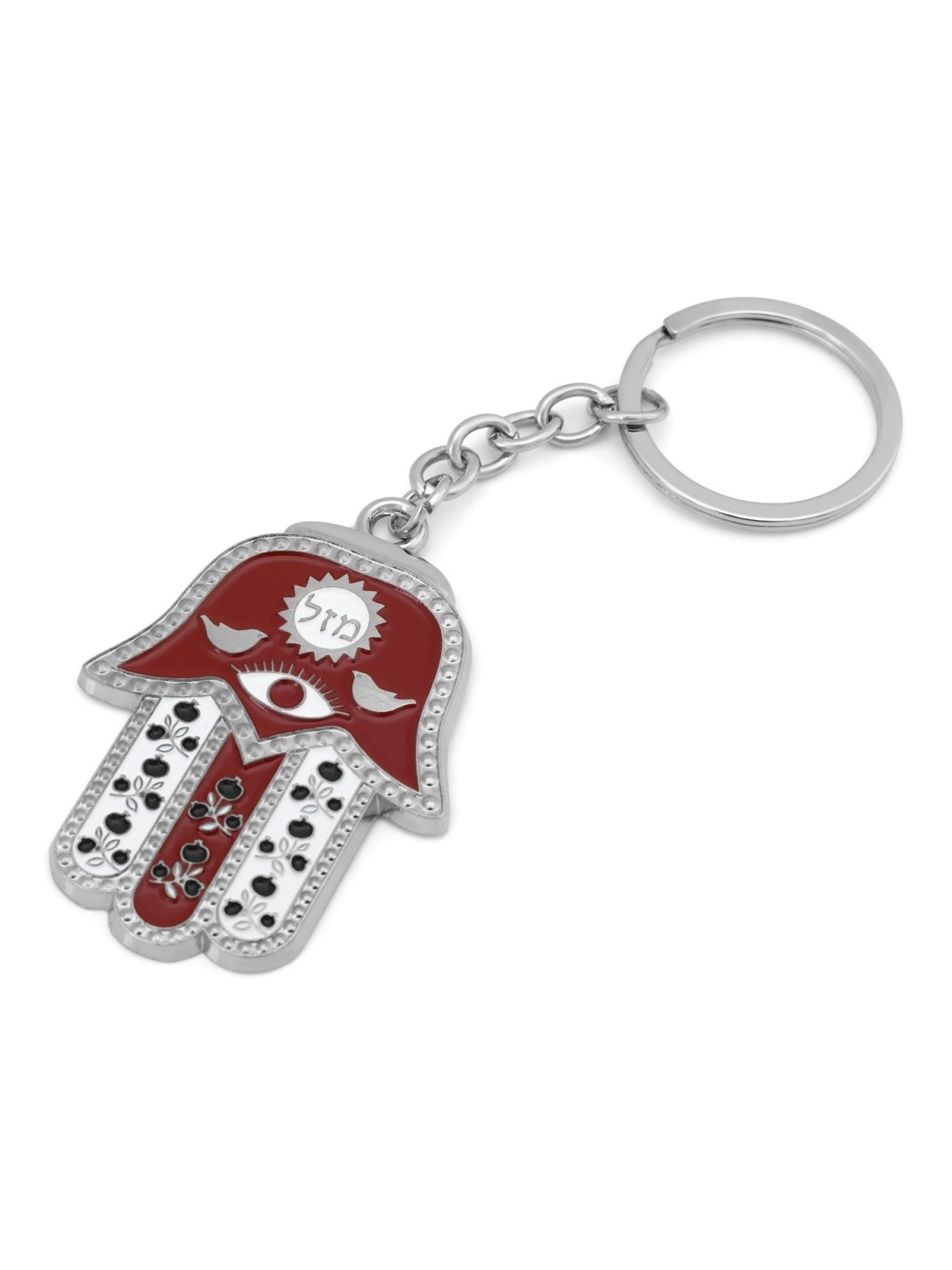 Hamsa Keychain With Tefillat HaDerech (Traveler's Prayer) (Choice of C
