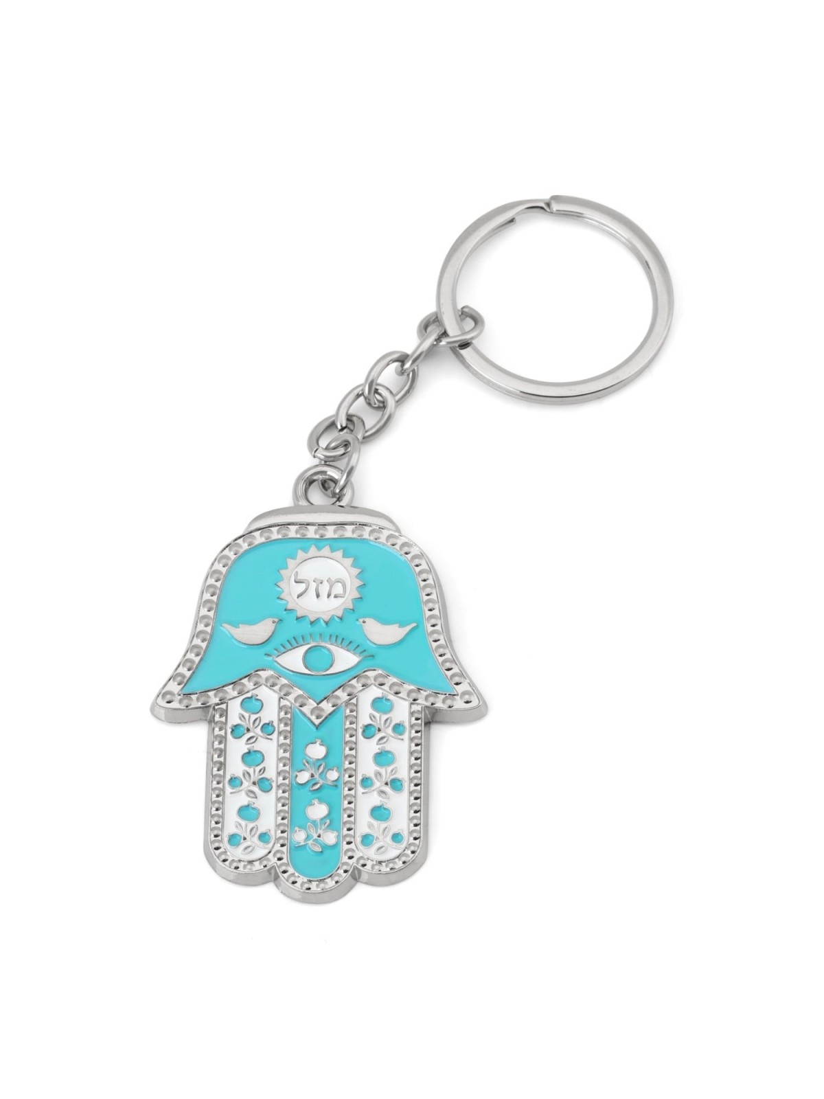 Hamsa Keychain With Tefillat HaDerech (Traveler's Prayer) (Choice of C