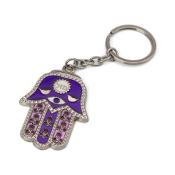 Hamsa Keychain With Tefillat HaDerech (Traveler's Prayer) (Choice of C
