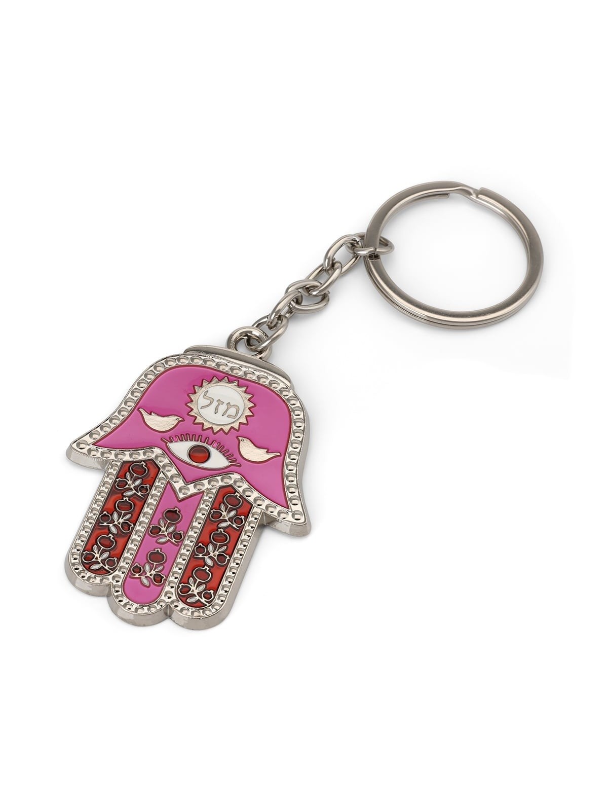 Hamsa Keychain With Tefillat HaDerech (Traveler's Prayer) (Choice of C
