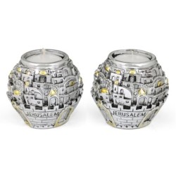 Jerusalem Ball Silver and Gold Candlesticks