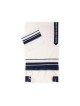 White Tallit with Blue Crinkled Stripe Set by Roni... | Modern Tallits