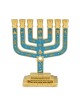 Tribes of Israel Gold Plated 7-Branched Menorah with Star of David
