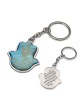 Jerusalem Hamsa Keychain With Tefillat HaDerech (Traveler's Prayer)