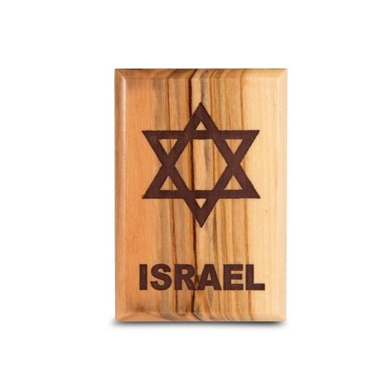 Israel Star of David: Olive Wood Refrigerator Magnet